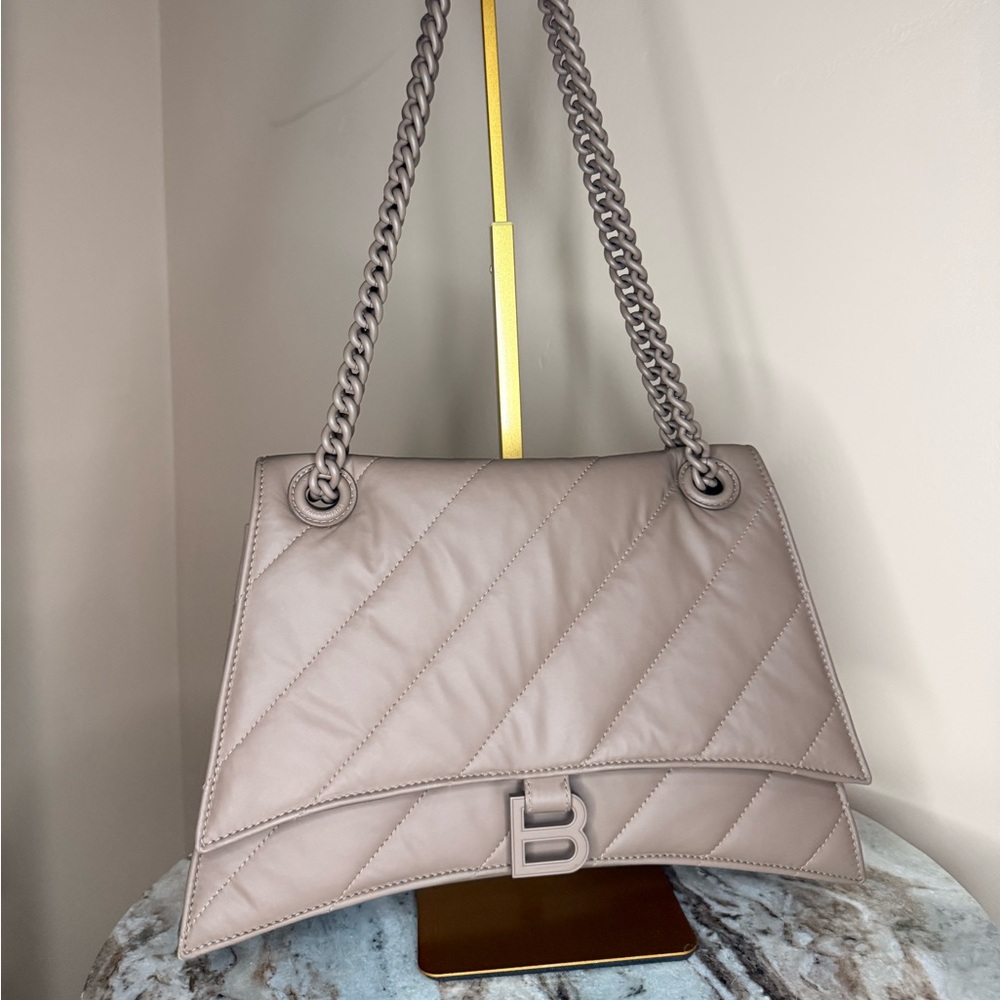Balenciaga Quilted Shoulder Bag in Taupe